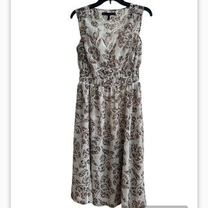 WHBM White House Black Market women’s sleeveless floral print V-neck dress New